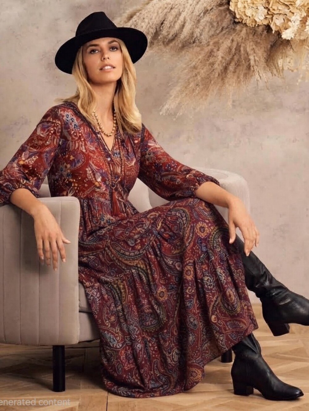 Johnny Was JADE XS Tiered Maxi Dress Metallic Paisley Boho Chic Fall